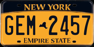 NY license plate GEM2457