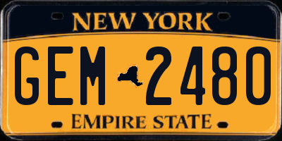 NY license plate GEM2480