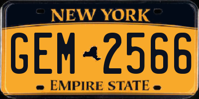 NY license plate GEM2566