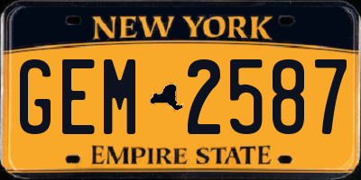 NY license plate GEM2587