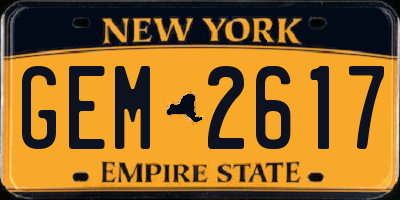 NY license plate GEM2617