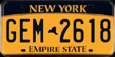 NY license plate GEM2618
