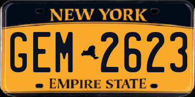 NY license plate GEM2623