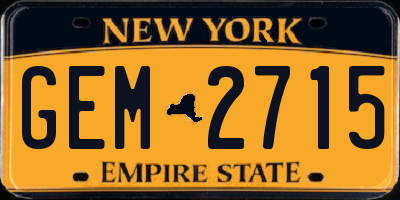 NY license plate GEM2715