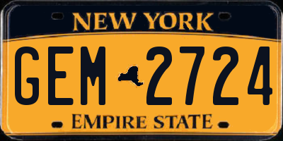 NY license plate GEM2724