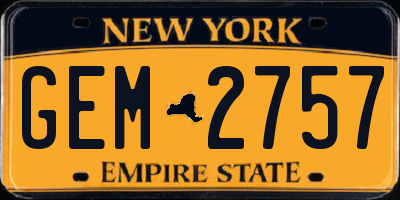 NY license plate GEM2757