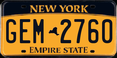 NY license plate GEM2760