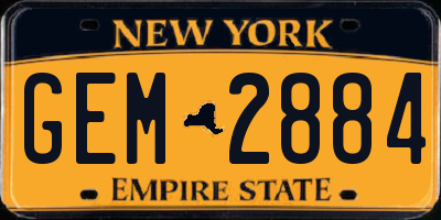 NY license plate GEM2884