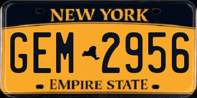 NY license plate GEM2956