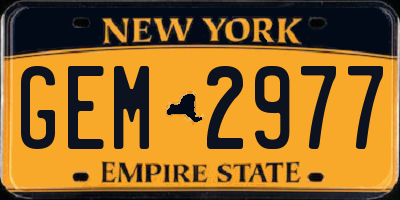 NY license plate GEM2977