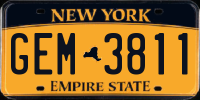 NY license plate GEM3811