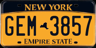 NY license plate GEM3857