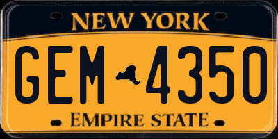 NY license plate GEM4350