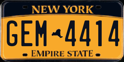 NY license plate GEM4414