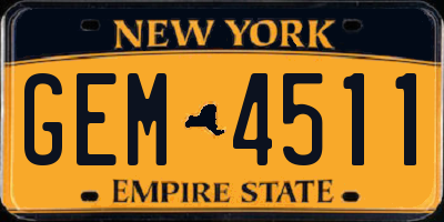 NY license plate GEM4511