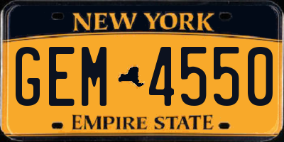 NY license plate GEM4550