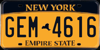 NY license plate GEM4616