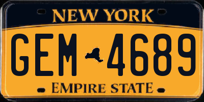 NY license plate GEM4689