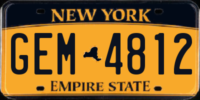 NY license plate GEM4812