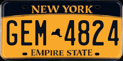 NY license plate GEM4824