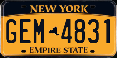 NY license plate GEM4831
