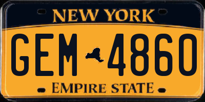 NY license plate GEM4860