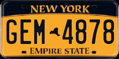 NY license plate GEM4878