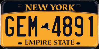 NY license plate GEM4891