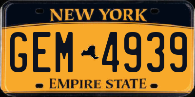 NY license plate GEM4939