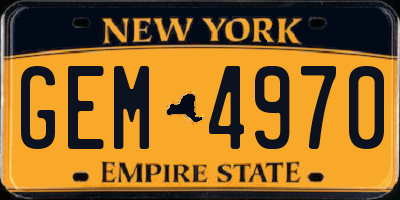 NY license plate GEM4970