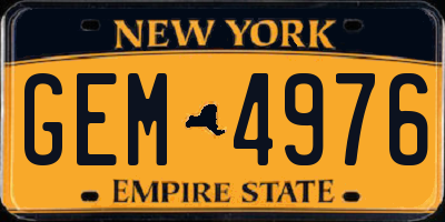 NY license plate GEM4976