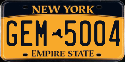 NY license plate GEM5004