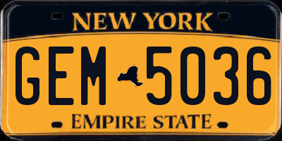 NY license plate GEM5036