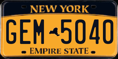 NY license plate GEM5040
