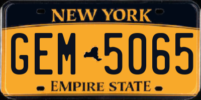 NY license plate GEM5065