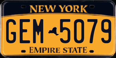 NY license plate GEM5079