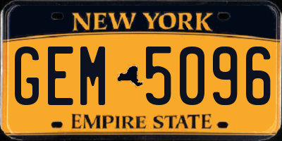 NY license plate GEM5096