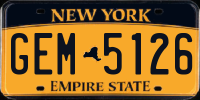 NY license plate GEM5126