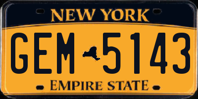 NY license plate GEM5143