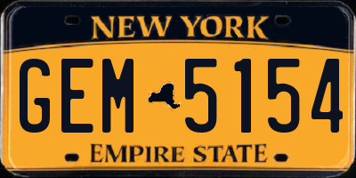 NY license plate GEM5154