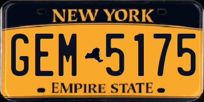 NY license plate GEM5175