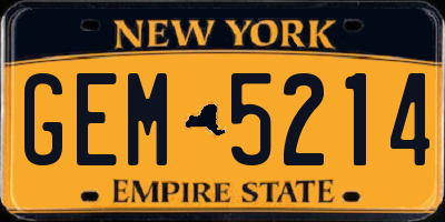 NY license plate GEM5214