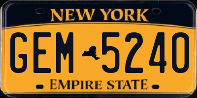 NY license plate GEM5240