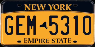 NY license plate GEM5310
