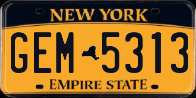 NY license plate GEM5313