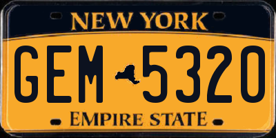 NY license plate GEM5320