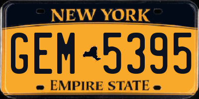 NY license plate GEM5395