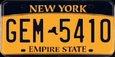 NY license plate GEM5410