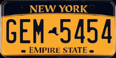NY license plate GEM5454