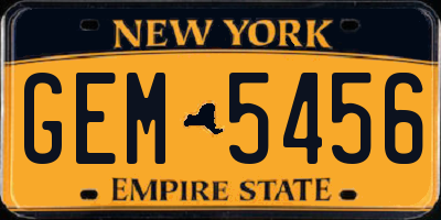NY license plate GEM5456